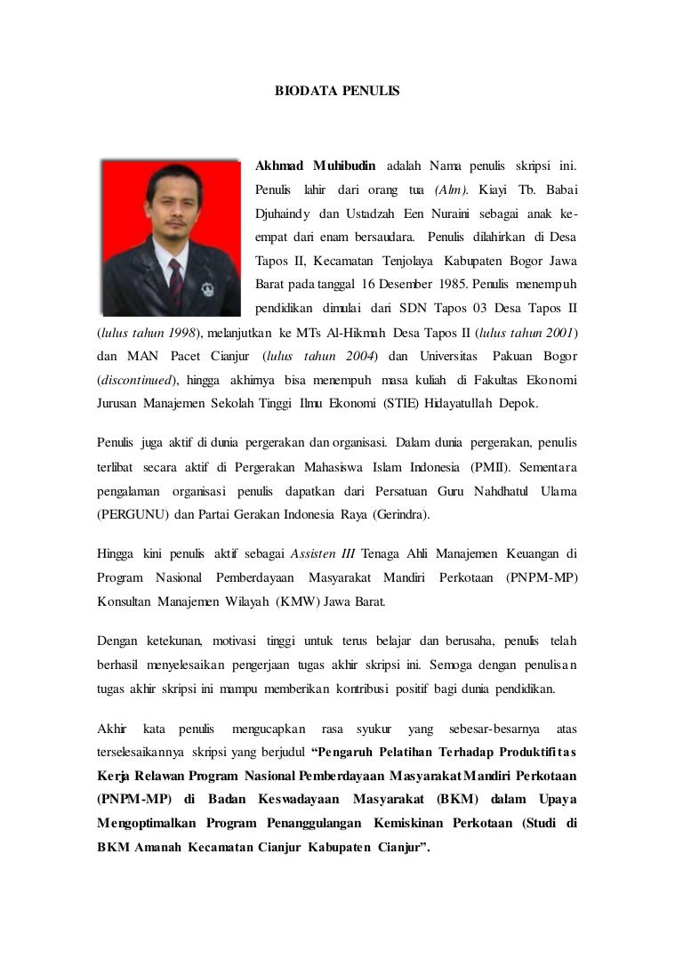 Detail Contoh Penulisan Biografi Nomer 9