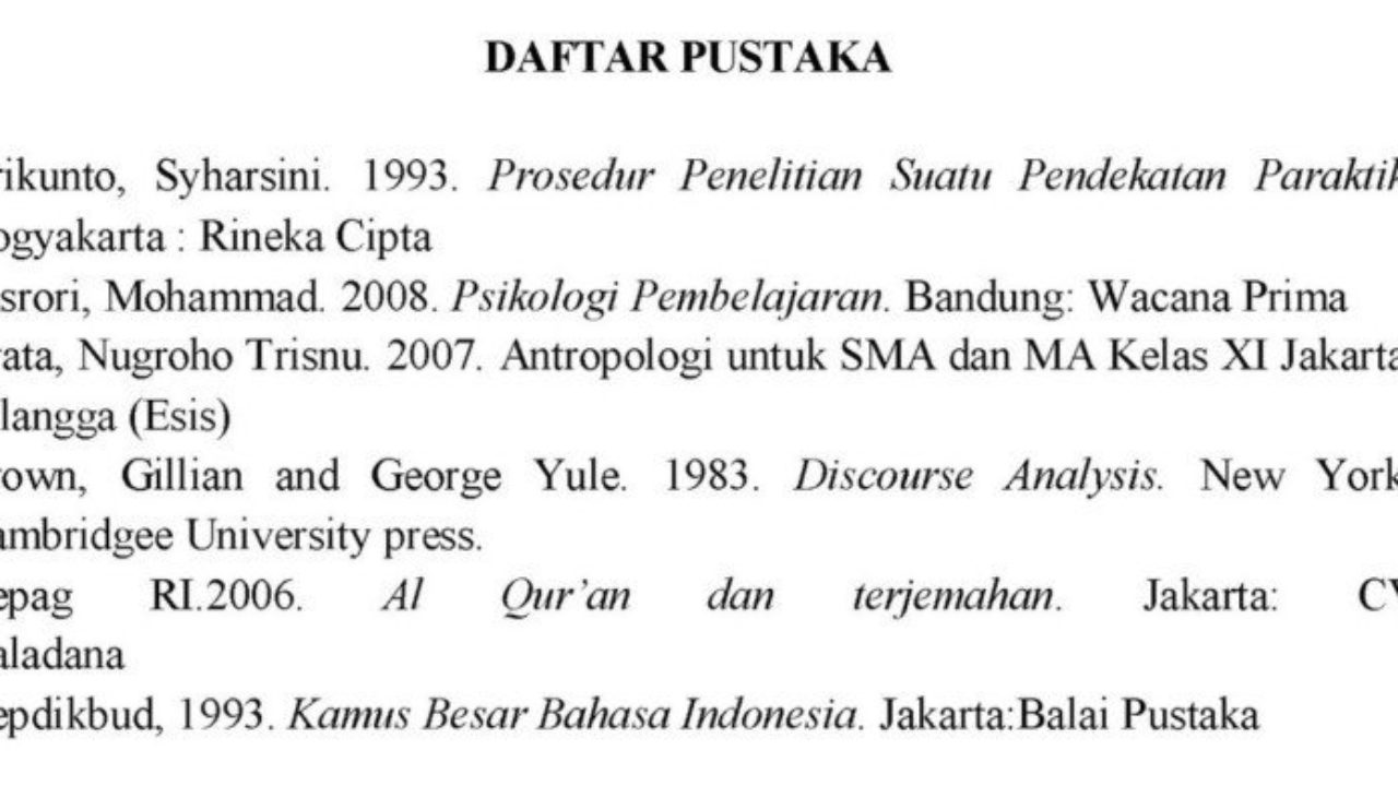 Contoh Penulisan Daftar Pustaka Yang Tepat - KibrisPDR