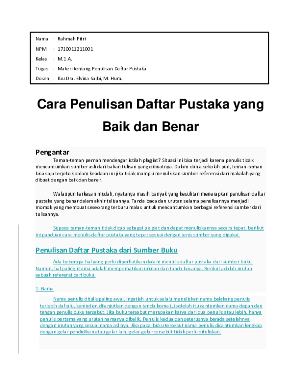 Detail Contoh Penulisan Daftar Pustaka Yang Tepat Nomer 54