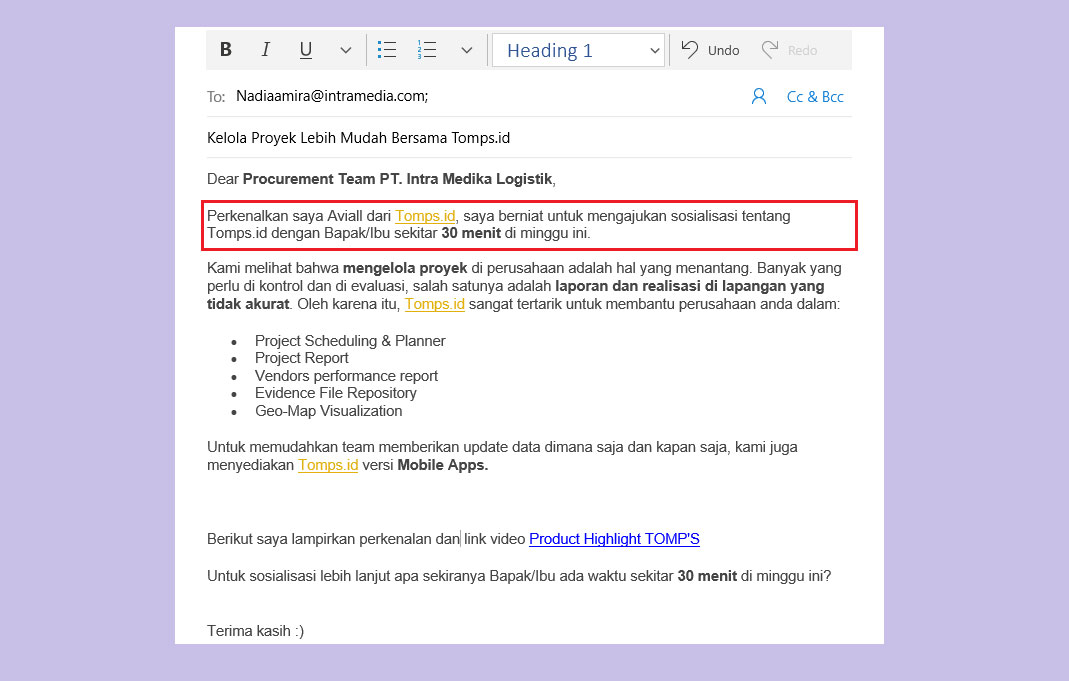 Detail Contoh Penulisan Email Nomer 40