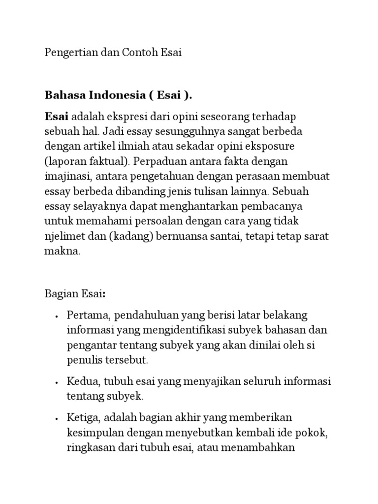 Detail Contoh Penulisan Esai Nomer 44