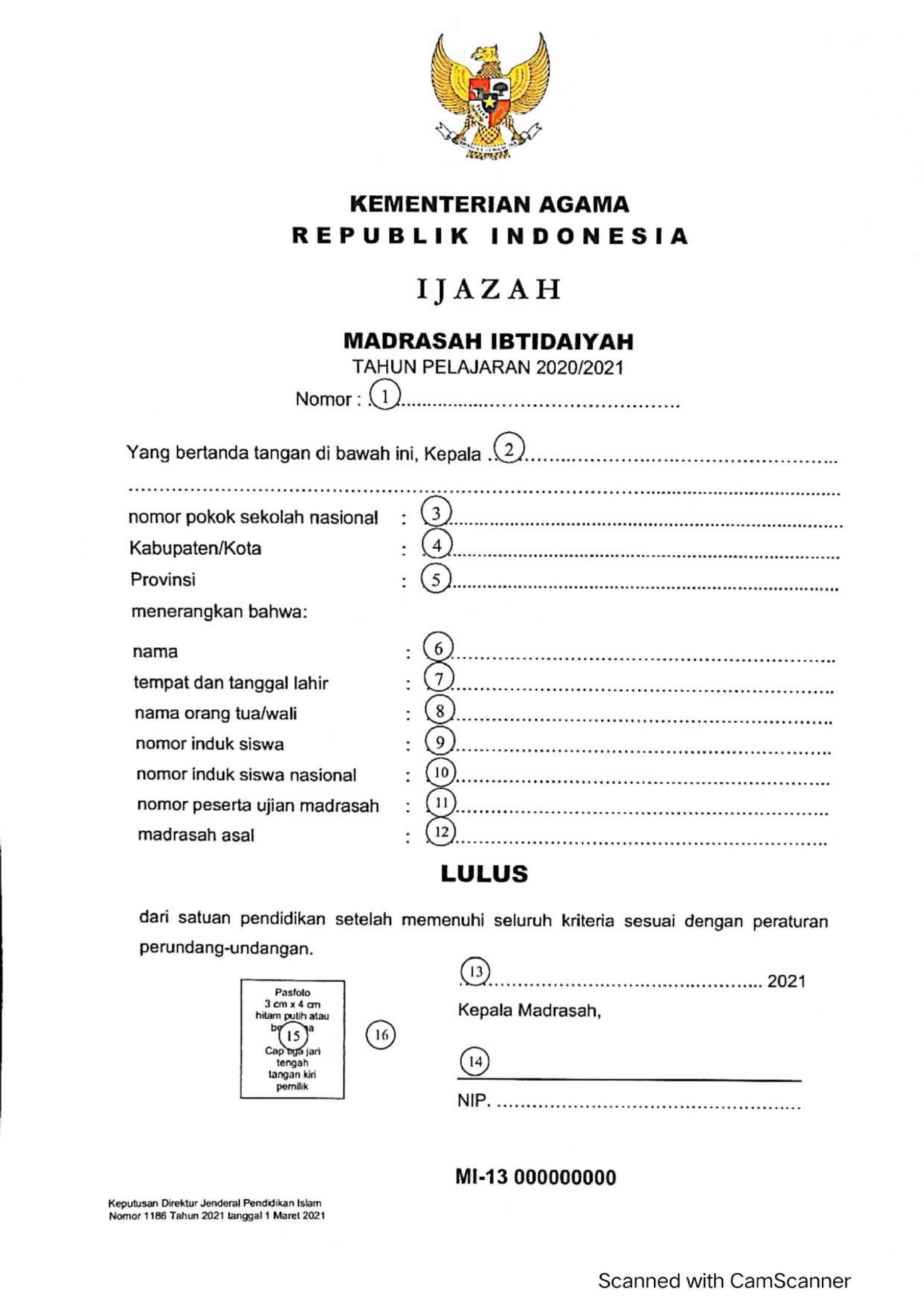 Detail Contoh Penulisan Ijazah Nomer 21