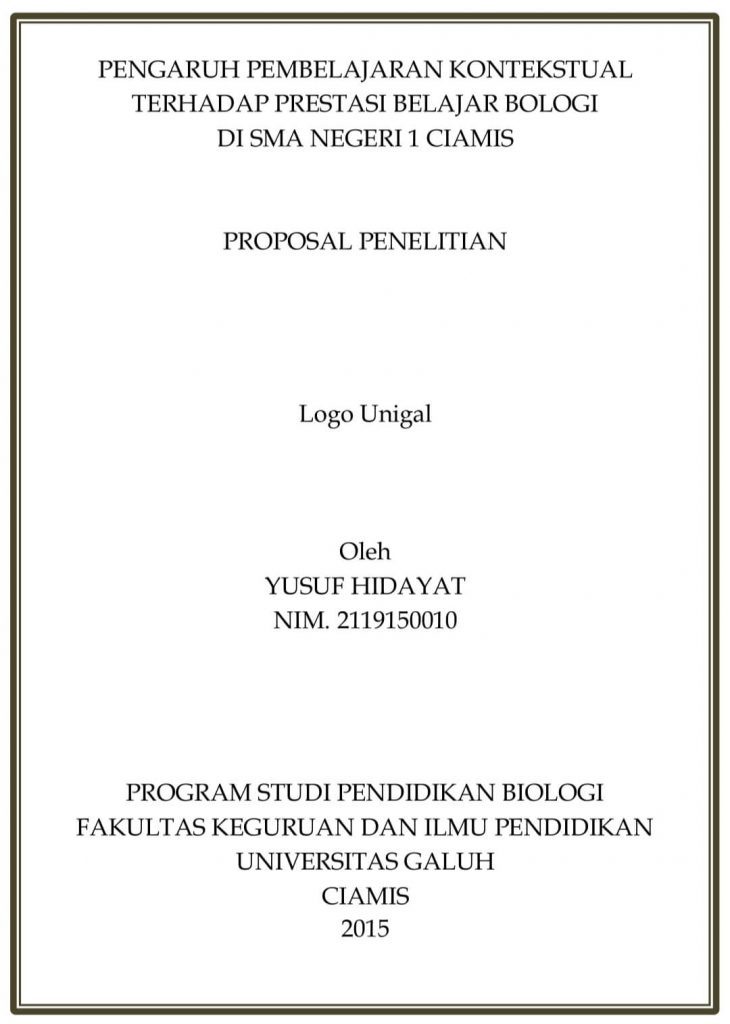 Detail Contoh Penulisan Judul Karya Ilmiah Nomer 25