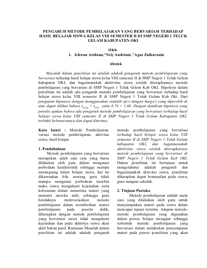 Detail Contoh Penulisan Jurnal Nomer 7