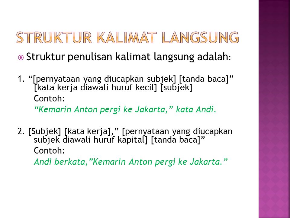 Detail Contoh Penulisan Kalimat Langsung Nomer 2