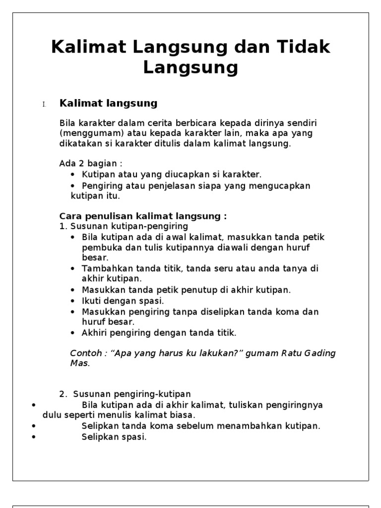 Detail Contoh Penulisan Kalimat Langsung Nomer 7