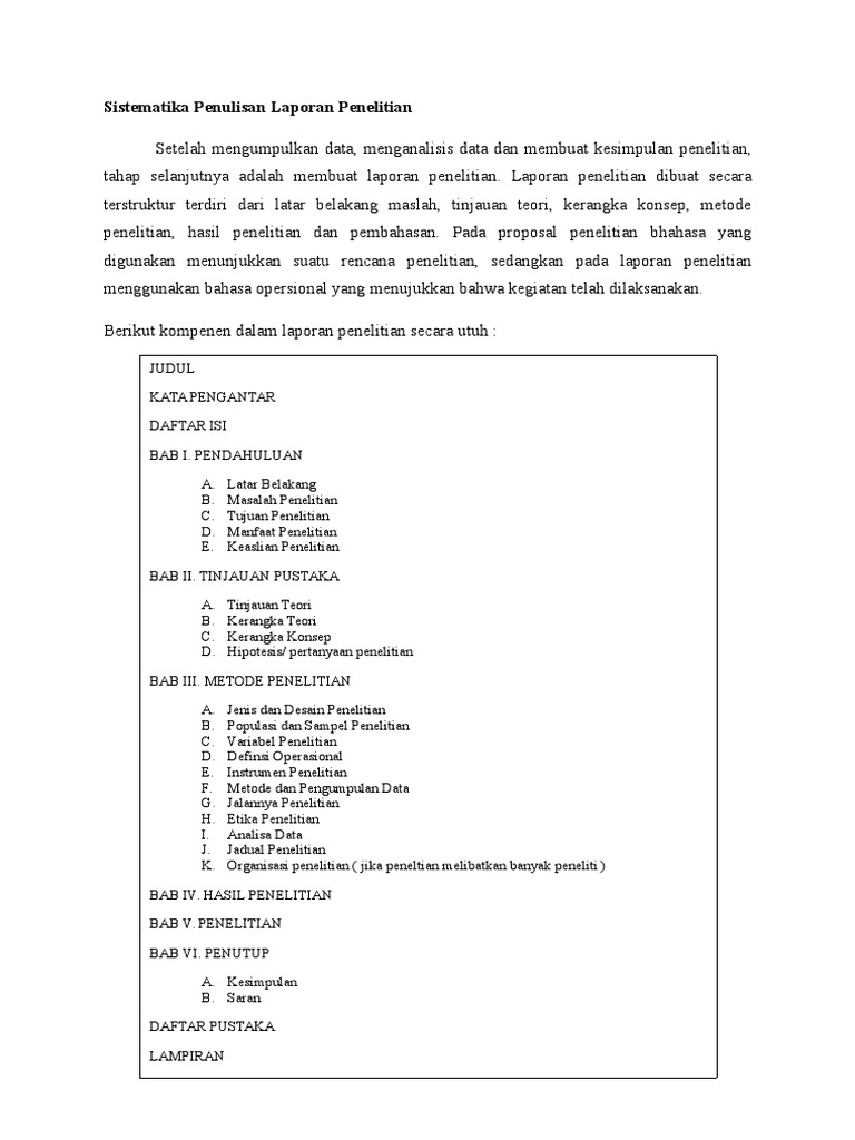 Detail Contoh Penulisan Laporan Penelitian Nomer 7