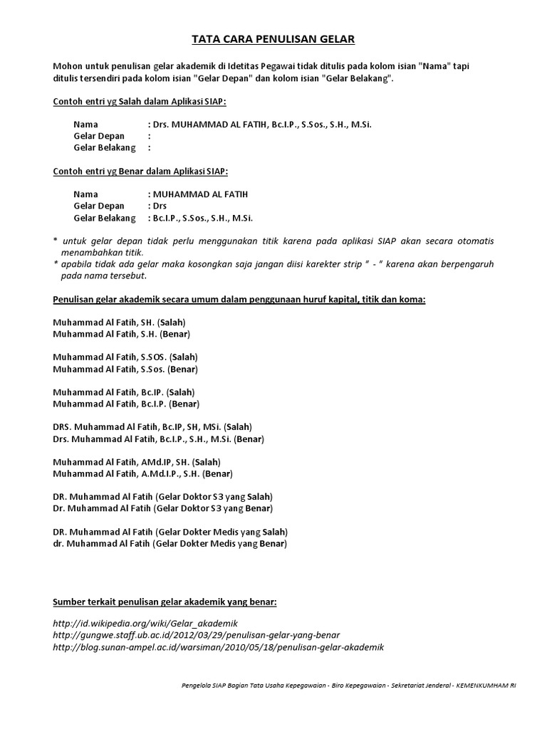 Detail Contoh Penulisan Nama Dan Gelar Nomer 48