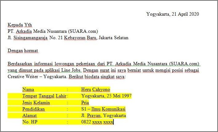 Detail Contoh Penulisan Pt Yang Benar Nomer 20