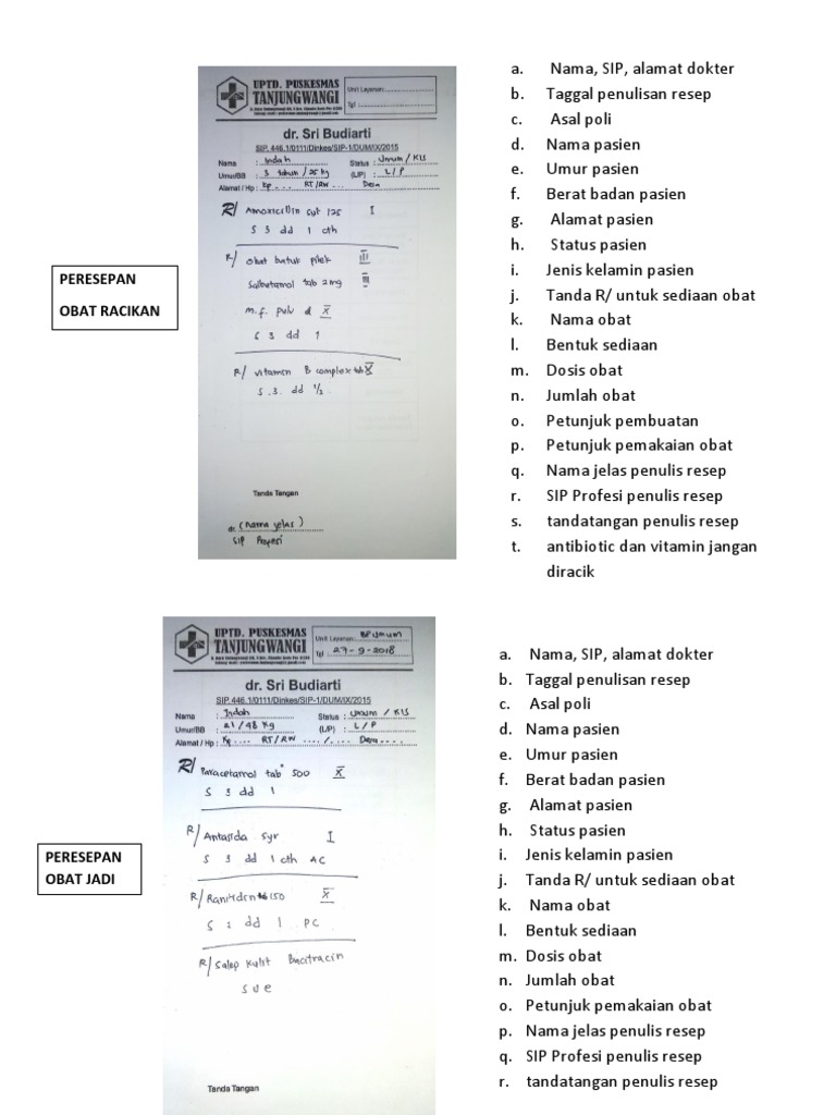 Detail Contoh Penulisan Resep Obat Nomer 32