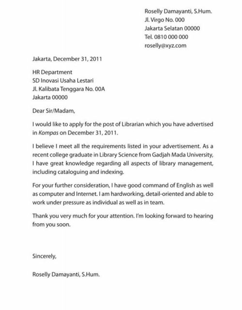 Detail Contoh Penulisan Surat Dalam Bahasa Inggris Nomer 7