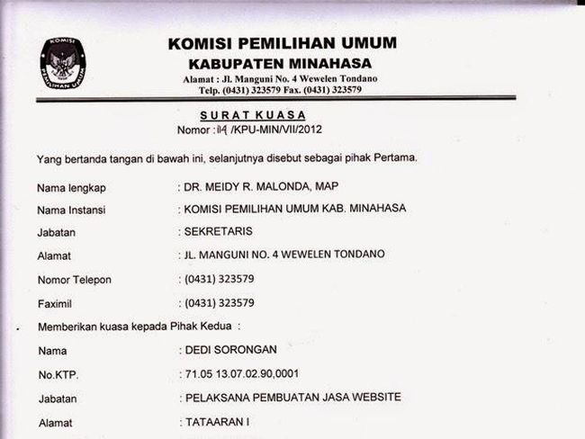 Detail Contoh Penulisan Surat Kuasa Nomer 28