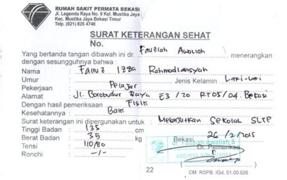 Detail Contoh Penulisan Surat Sakit Nomer 31