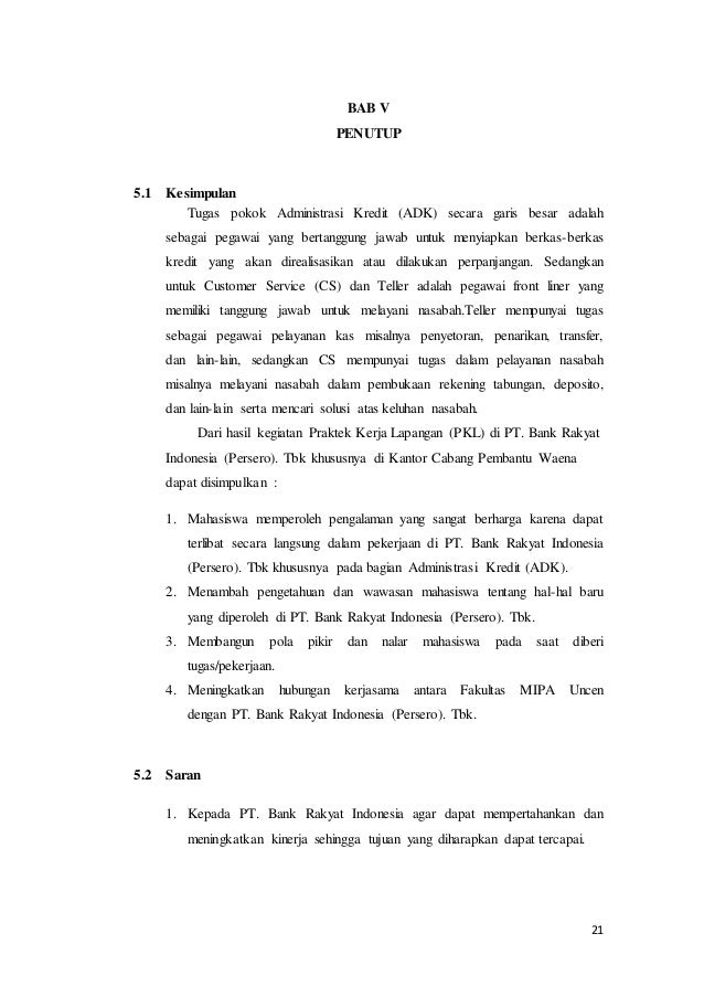 Detail Contoh Penutup Laporan Pkl Nomer 31