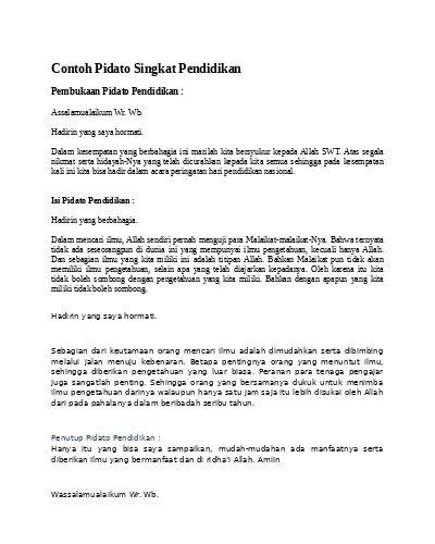 Detail Contoh Penutup Pidato Nomer 8