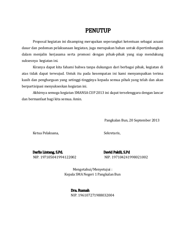 Detail Contoh Penutup Proposal Kegiatan Sekolah Nomer 11