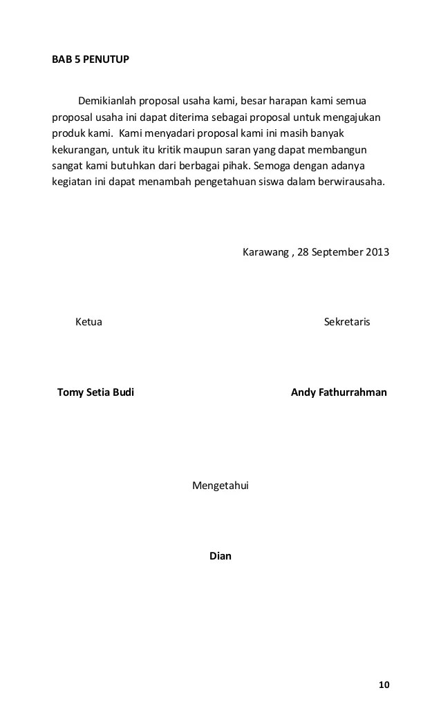 Detail Contoh Penutup Proposal Usaha Nomer 4