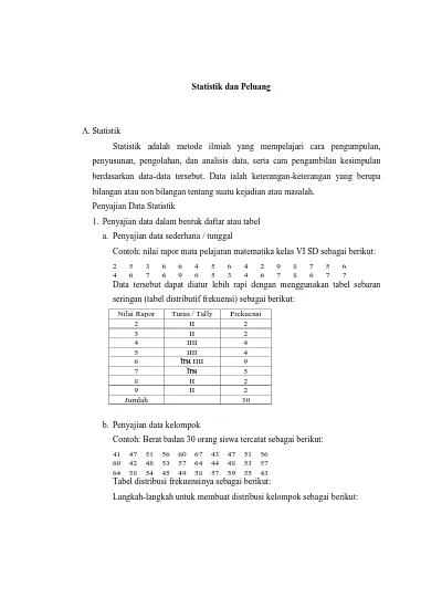 Detail Contoh Penyajian Data Statistik Nomer 53