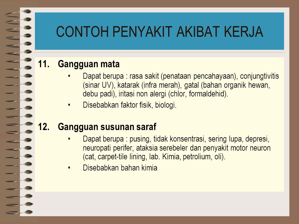 Detail Contoh Penyakit Akibat Kerja Nomer 15