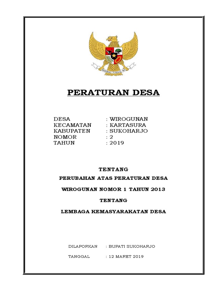 Detail Contoh Peraturan Desa Nomer 23