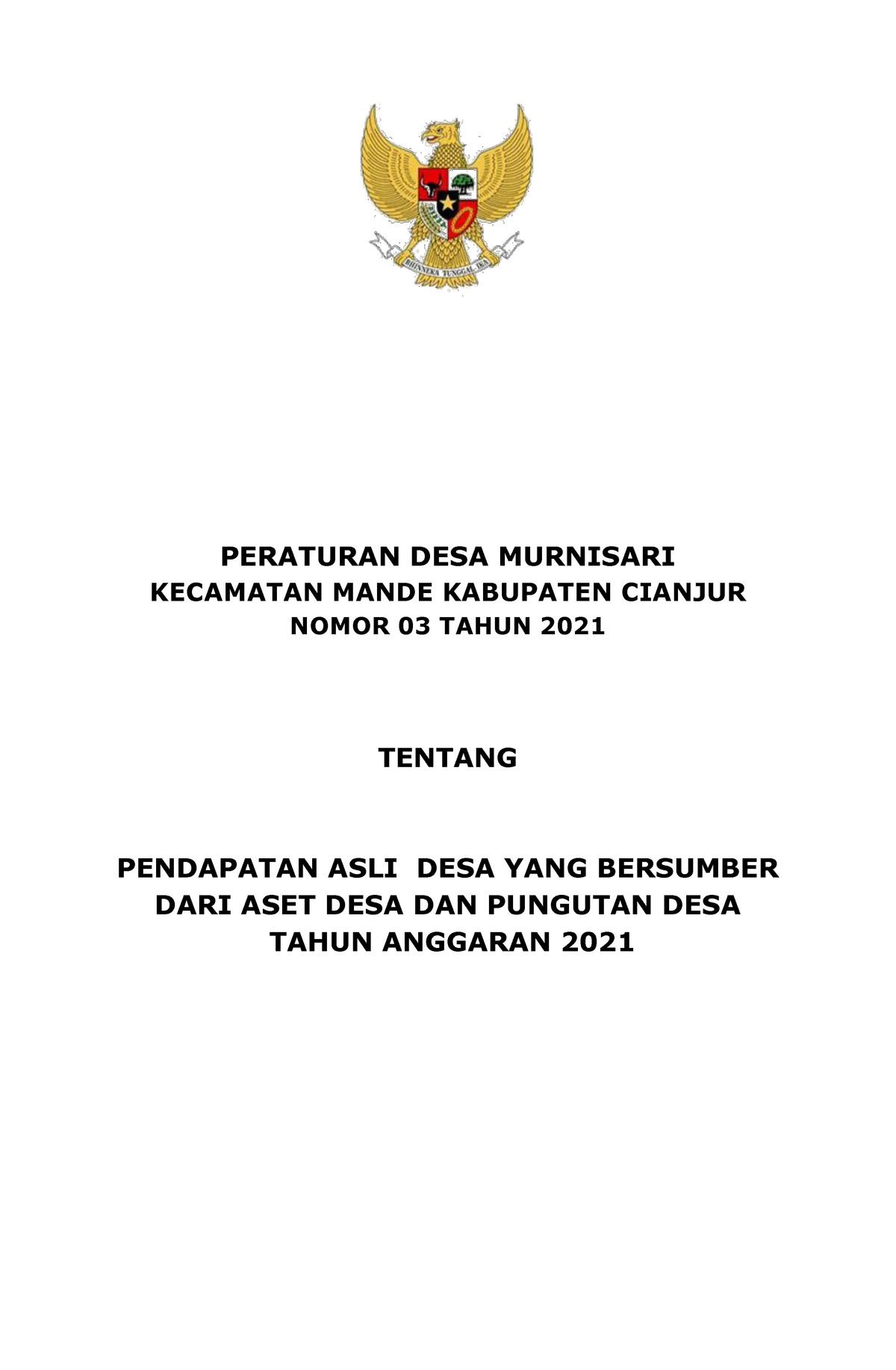 Detail Contoh Peraturan Desa Tentang Pungutan Nomer 43