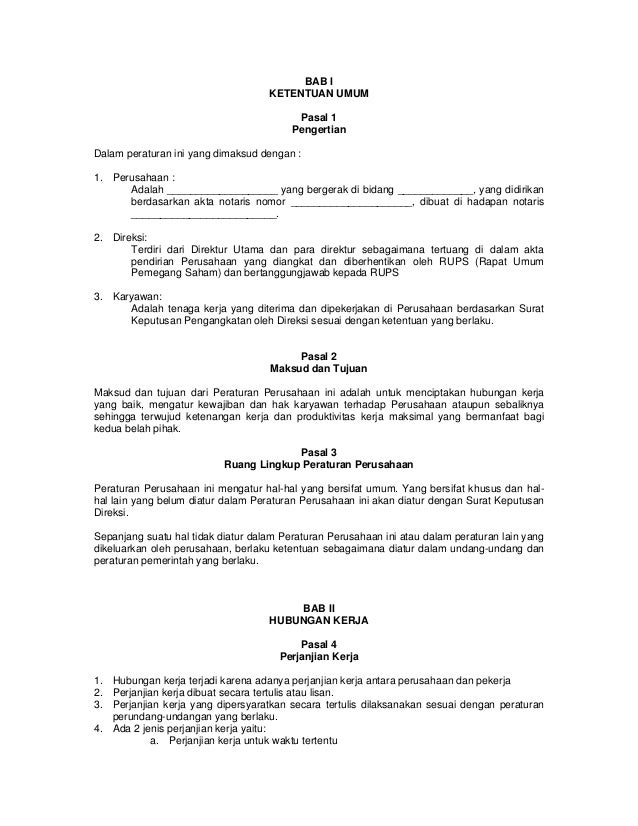 Detail Contoh Peraturan Perusahaan Singkat Nomer 44
