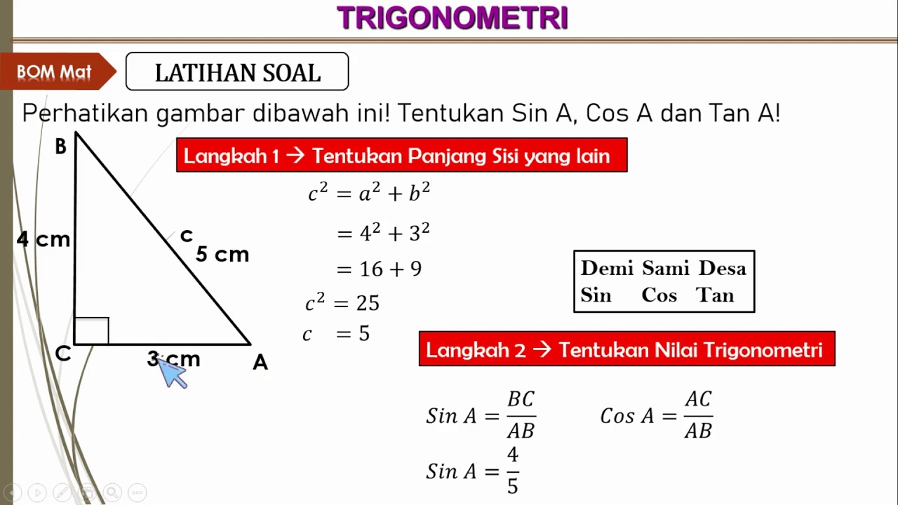 Detail Contoh Perbandingan Trigonometri Nomer 6