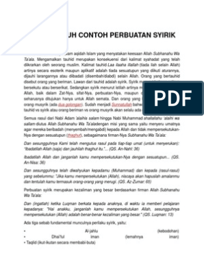 Detail Contoh Perbuatan Syirik Nomer 23