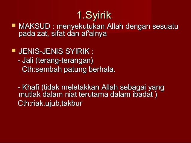 Detail Contoh Perbuatan Syirik Nomer 37