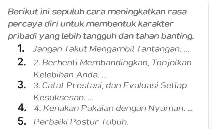 Detail Contoh Percaya Diri Di Rumah Nomer 42