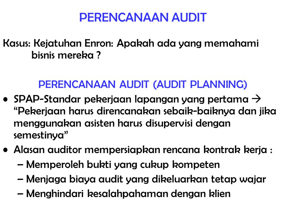 Detail Contoh Perencanaan Audit Nomer 13