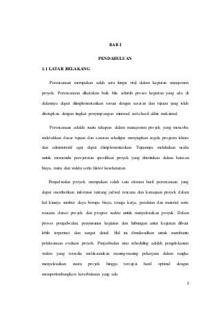 Detail Contoh Perencanaan Dan Penjadwalan Proyek Nomer 14