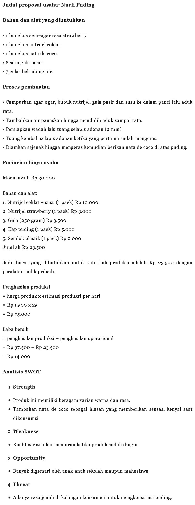 Detail Contoh Perencanaan Usaha Makanan Nomer 27