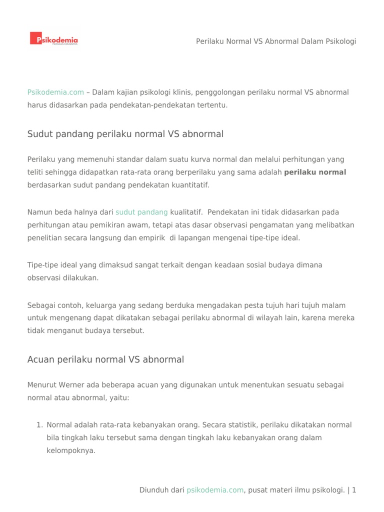 Detail Contoh Perilaku Abnormal Nomer 30