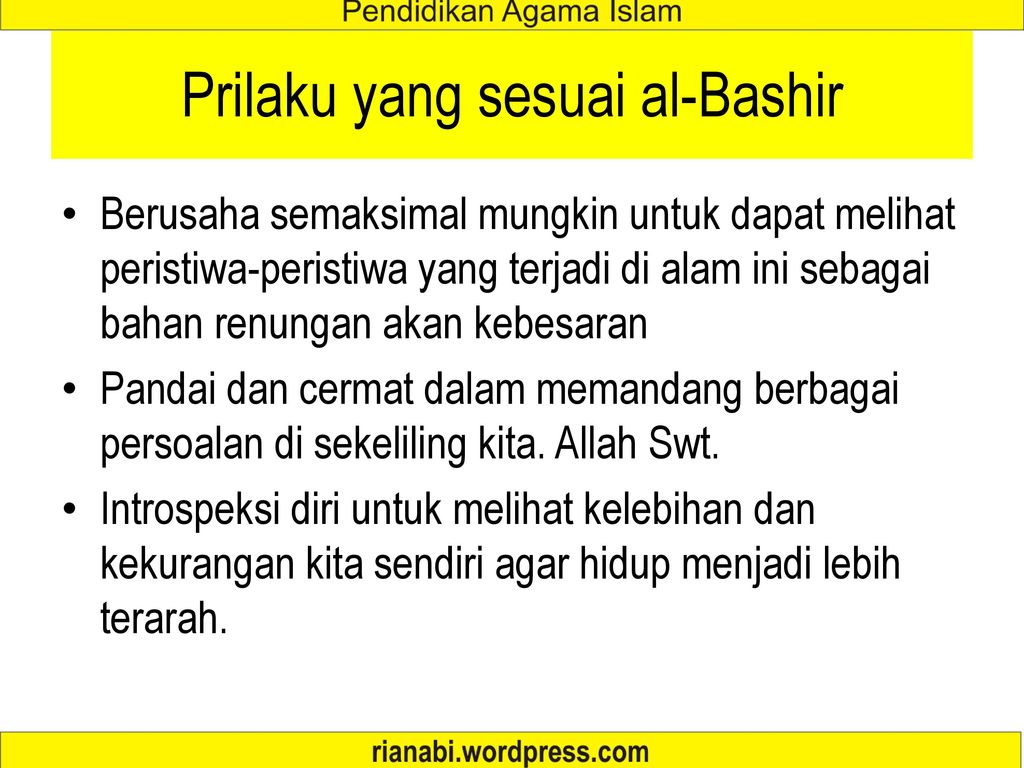 Detail Contoh Perilaku Al Bashir Nomer 4