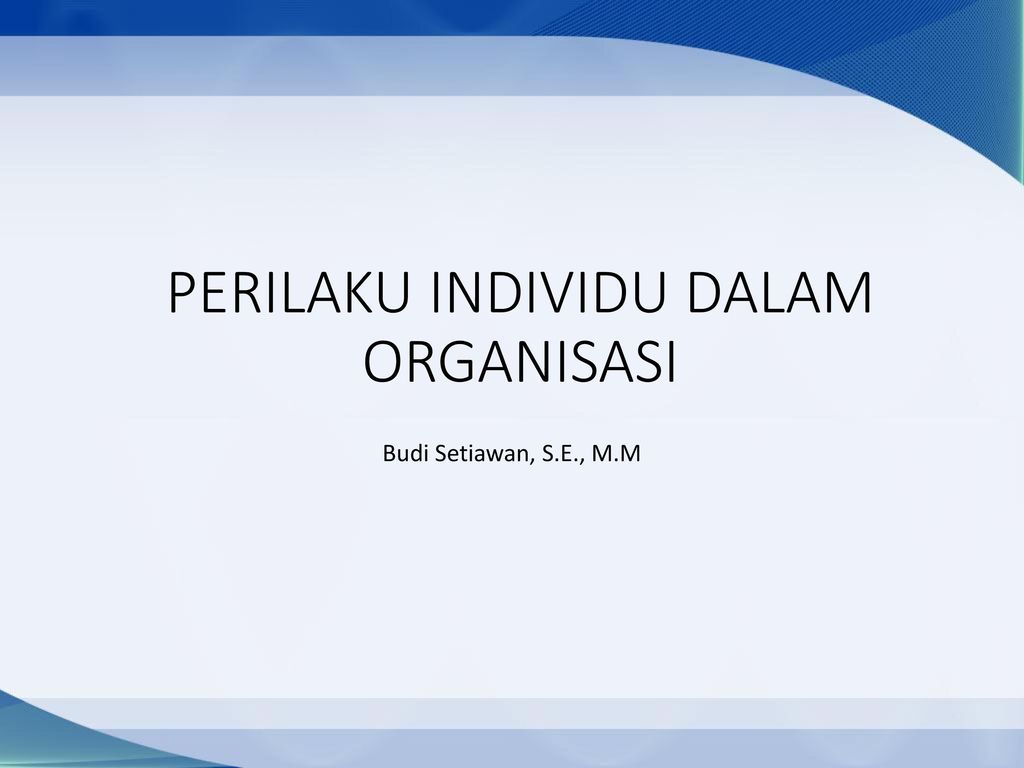 Detail Contoh Perilaku Individu Dalam Organisasi Nomer 13