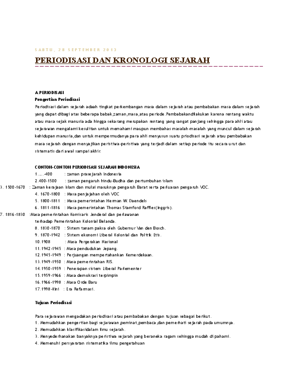 Detail Contoh Periodisasi Sejarah Nomer 23