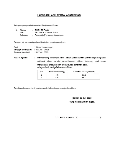 Detail Contoh Perjalanan Dinas Nomer 48