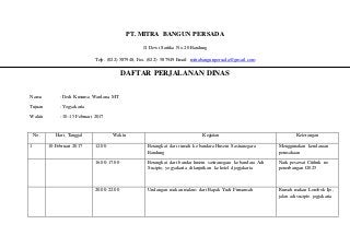 Detail Contoh Perjalanan Dinas Pimpinan Nomer 13