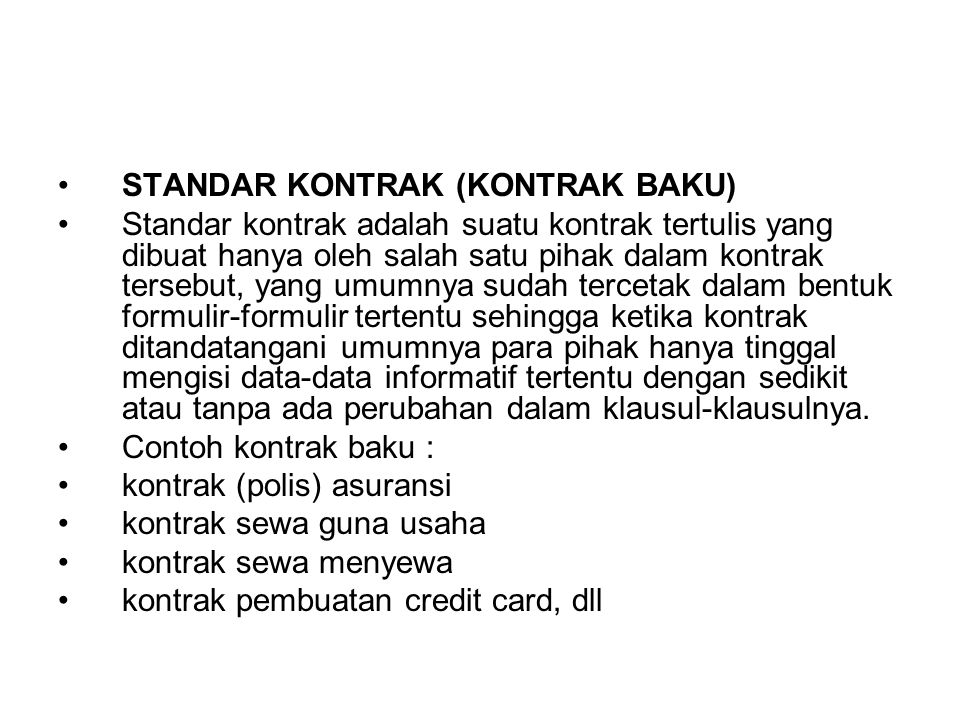 Detail Contoh Perjanjian Baku Nomer 33