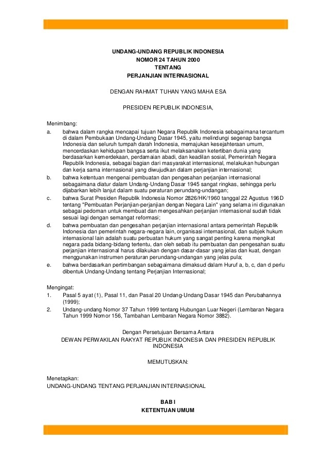 Contoh Perjanjian Internasional - KibrisPDR