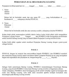 Detail Contoh Perjanjian Leasing Nomer 17