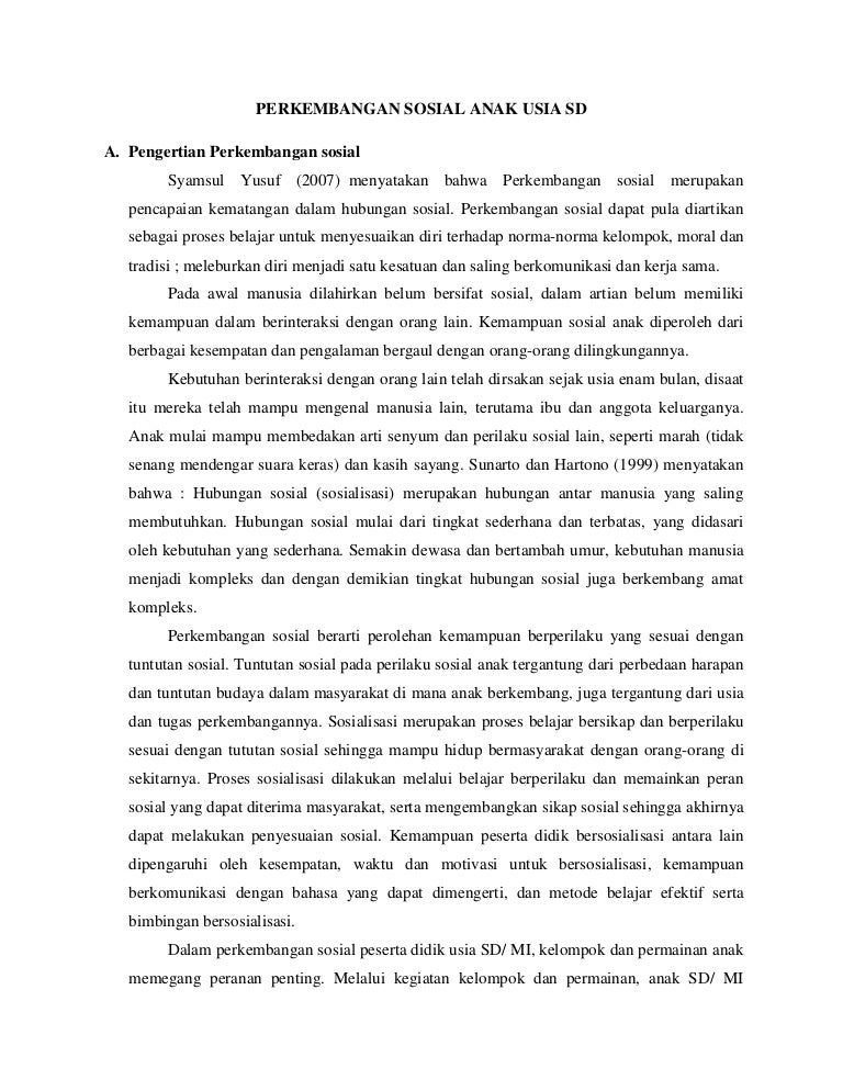 Detail Contoh Perkembangan Sosial Nomer 16