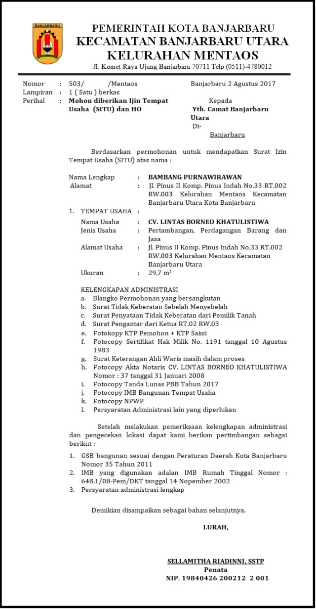 Detail Contoh Permohonan Surat Izin Tempat Usaha Nomer 23