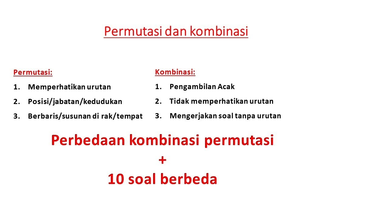 Detail Contoh Permutasi Dan Kombinasi Nomer 3