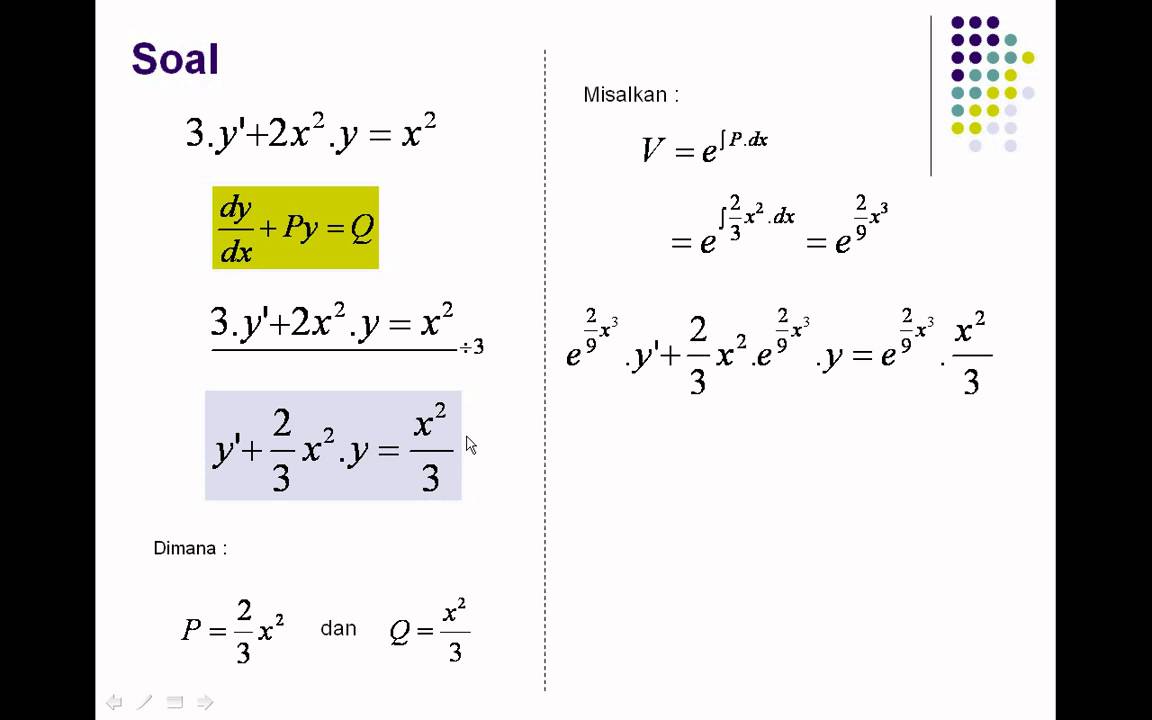 Detail Contoh Persamaan Diferensial Nomer 18