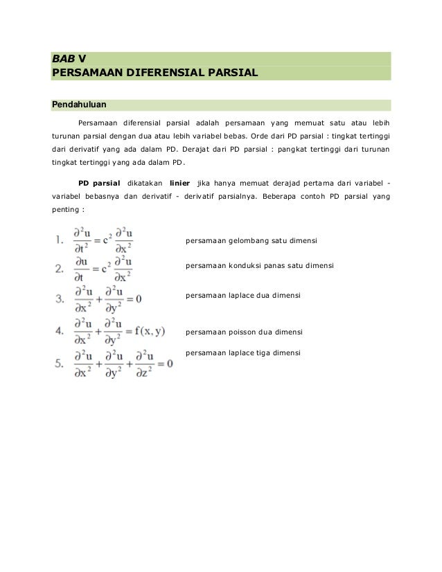 Detail Contoh Persamaan Diferensial Nomer 45