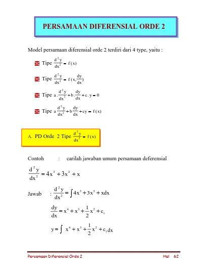 Detail Contoh Persamaan Diferensial Nomer 6