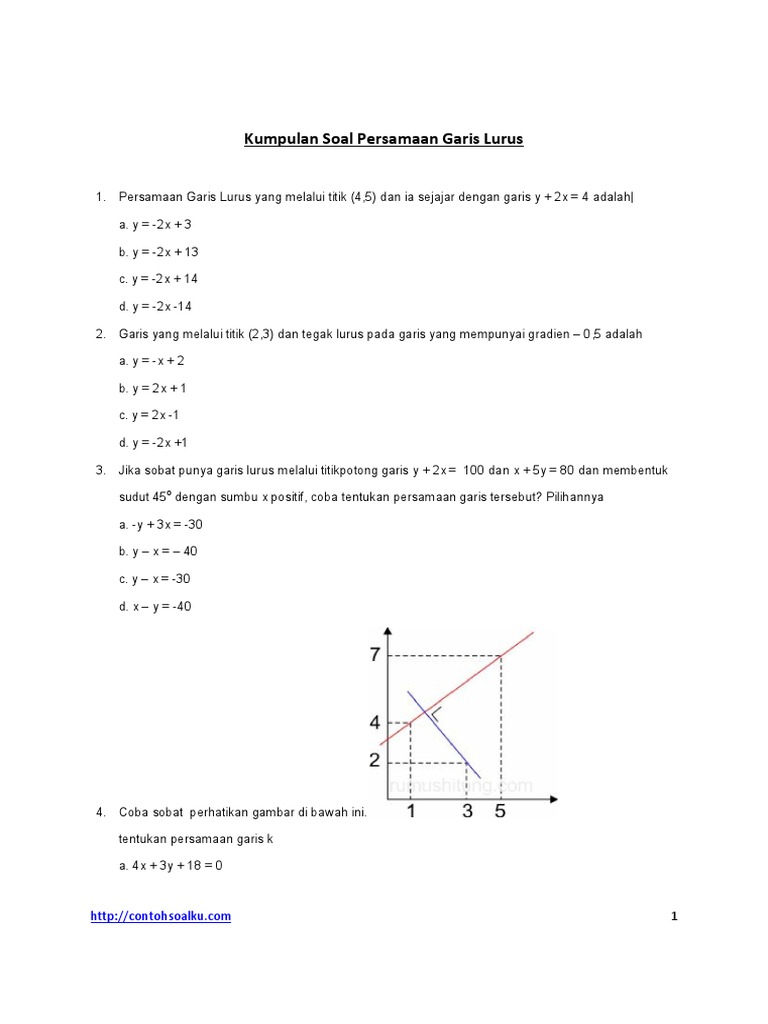 Detail Contoh Persamaan Garis Lurus Nomer 37