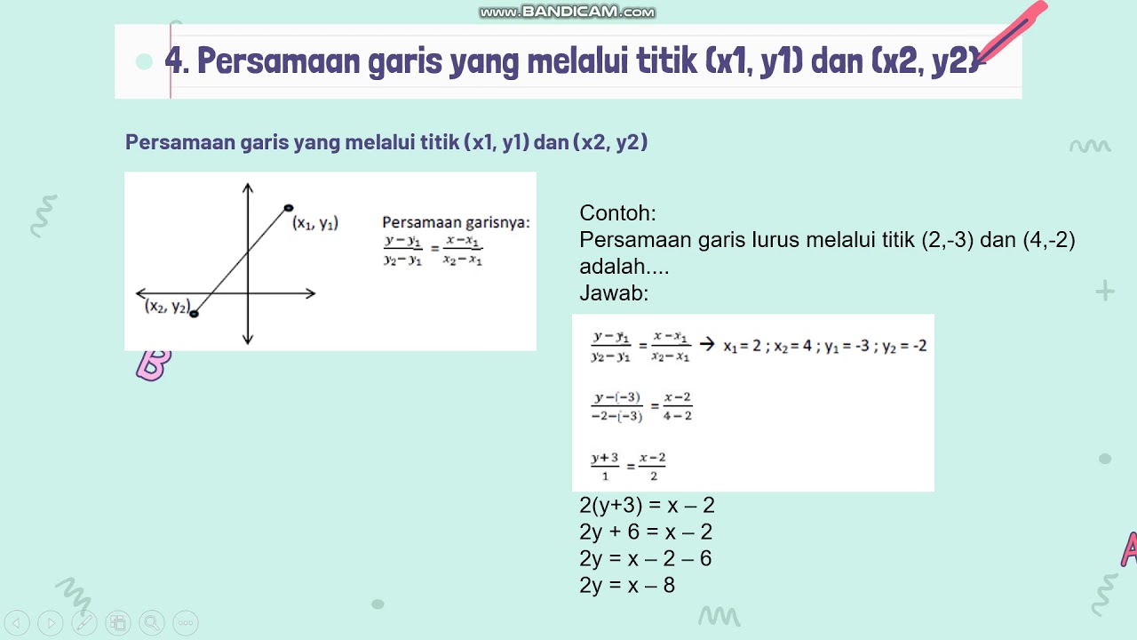 Detail Contoh Persamaan Garis Lurus Nomer 6